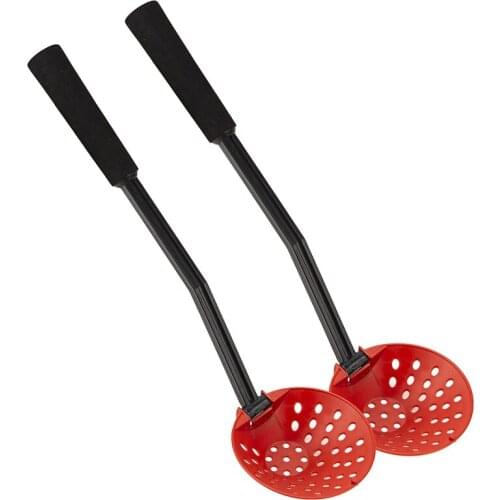 2Pcs Winter Outdoor Ice Fishing Ice Scoop Metal EVA Handle Scoop Foldable Detachable Skimmer Fishing Grip