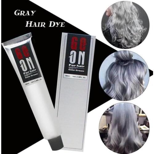 100ml Gray Hair Dye Cream Nature Permanent Light Grey Silver Unisex Hair Dye Color Cream Punk Style Hair Beauty Tool