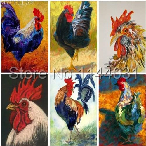Chicken 5D DIY Diamond Painting Embroidery Full Needlework Cross Stitch Rooster Rhinestone Home Decoration Crafts Fashion Art