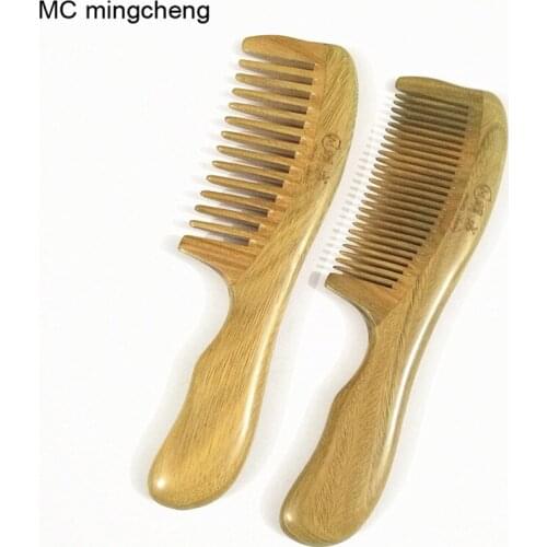 MC Brand Handmade Comb No Static Green Sandalwood Pocket Hair Beard Mustache Comb Beauty Hair Combs Care Maquiagem Women Beauty