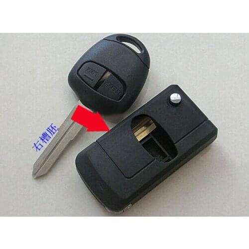 Modified Flip Folding Remote Key Case For Mitsubishi Lancer Outlander Grandis 2 Button With Right Key Blade Fob Key Blank