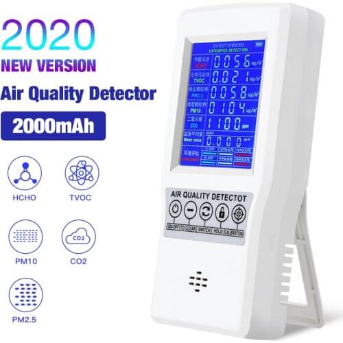 Air Quality Monitor Formaldehyde Accurate Testing PM2.5 PM10 CO2 AQI Detector Home Office Indoors Multifunctional Measuring Tool