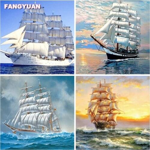Diy 5D Diamond Embroidery Landscape Sailboat Mosaic Diamond Art Painting Accessories Full Drill Cross Stitch Kit Room Home Decor