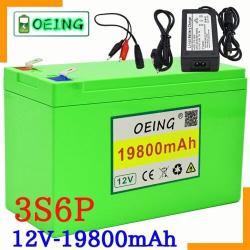 NEW 12V 30Ah 18650 lithium battery pack 3S6P built-in high current 20A BMS for sprayers, electric vehicle batterie+12.6V charger