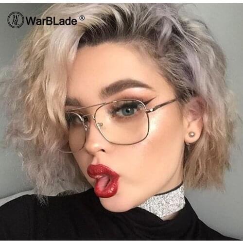 WarBLade Eyewears Vintage Square Mens Eyeglasses Frames Luxury Designer Gold Color Clear Glasses Male Spectacle Frames