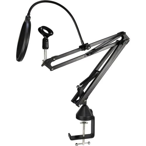 Scissor Arm Stand For Bm800 Microphone Stand With Spider Cantilever Bracket Universal Shock Mount Mic Holder
