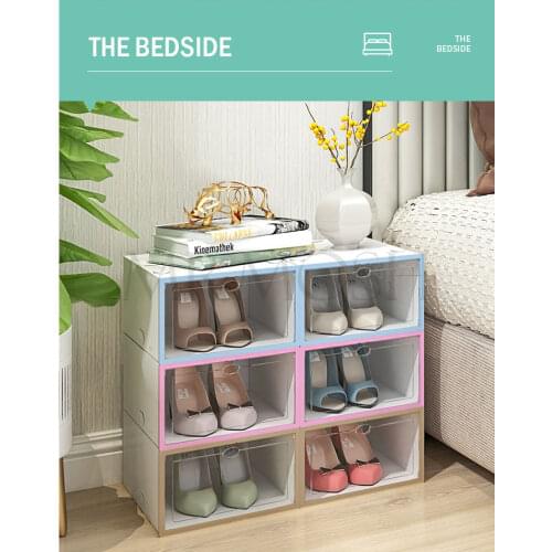 Transparent Plastic Organizer Shoe Box Space Saving Shoe Rack Shoes Shelves Men And Women Desktop Storage Cabinets For Shoes