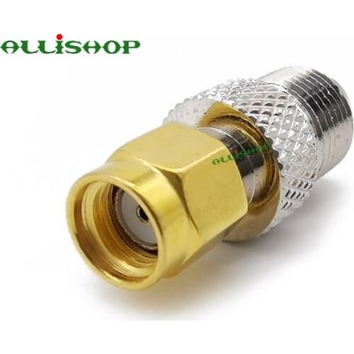 RF SMA-F Adapter RP SMA Plug to F Jack Straight Coaxial Connector For Antenna Auto Radio