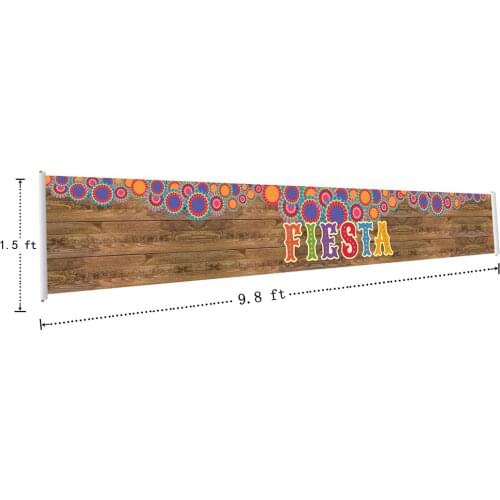 Happy Fiesta Banners Fiesta Party Banners Paper Fans Decors Wooden Background Banner Signs Polyester Cloth Posters With Grommets