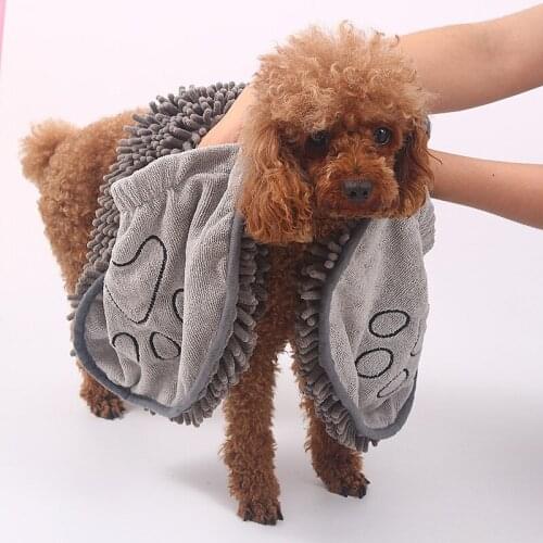 Chenille Pet Towel Dog Bath Towel Cat Bath Towel Glove Water-Absorbing Quick-Drying Shower Strip