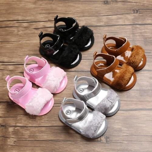 Summer baby girls shoes newborn new first step toddler baby fashion PU plush ball casual soft toddler shoes