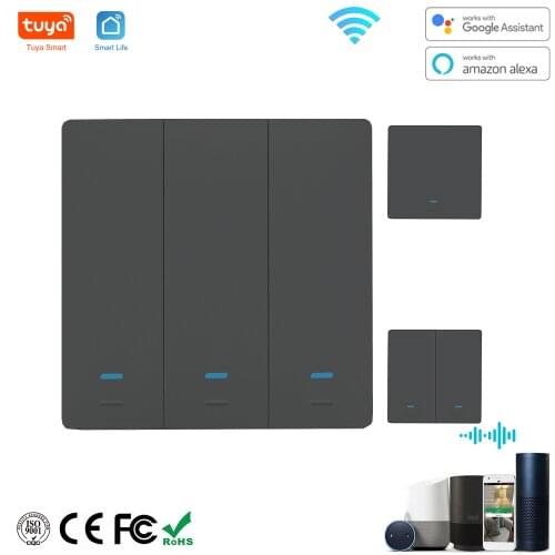Tuya Smart Switch Panel WiFi Wireless Wall Switch UK EU APP Remote Control work with Alexa Google Home 1/2/3 Gang