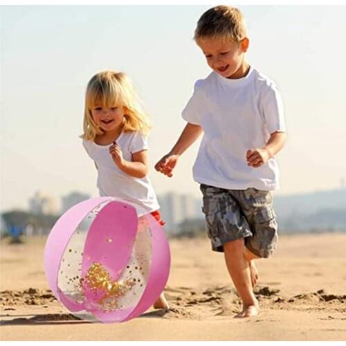 Water Play Inflatable Party Favors Pool Toys Portable PVC Summer Fun Photo Props Glitter Confetti Beach Ball Water Amusement