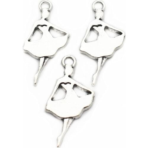 Hight Quality 12pcs/lot Alloy The Dancer Dangle Charms Lobster Clasp Hanging Charm DIY Bangle Pendant Necklace