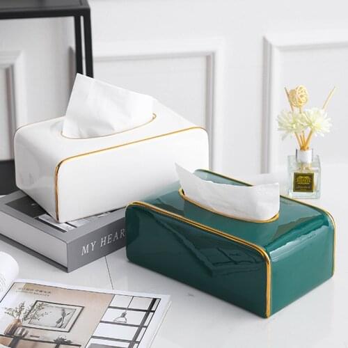 NEWYEARNEW Europe CeramicTissue Boxes Canister Antique Noble Home Decoration Storage Tissue Holder Wedding Gift