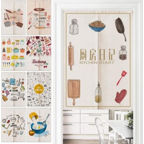 Japanese Restaurant Kitchen Decor Linen Door Curtain Noren Bedroom Curtains Home Entrance decoration Customizable curtain