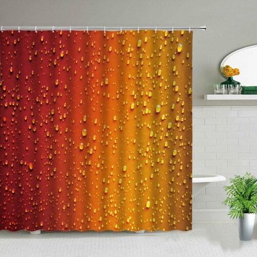 Orange Bathroom Shower Curtains Set Waterproof Polyester Fabric Chic Screen With Hooks Wall Hanging Bathtub Home Decor Washable