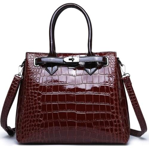 Womens Handbag Glossy Surface Classic Shoulder Bag ( Bag Set )