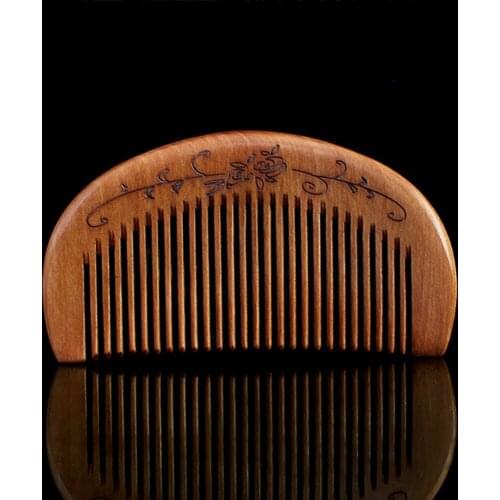 1Pcs Peach Wood Hair Comb Anti-static Scalp Massage Relieve Fatigue Curved Comb Anti Hair Loss Hair Care