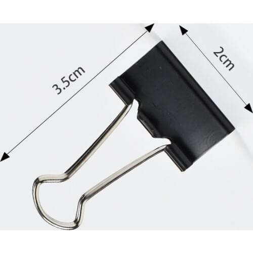 112Metal Binder Clips Black Clips 12Pcs Home Office Books File Paper Clip Food Clips Strong clamping force Easy classification