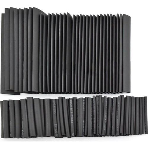 127Pcs Black Glue Weatherproof Heat Shrink Sleeving Tubing Tube Assortment Kit