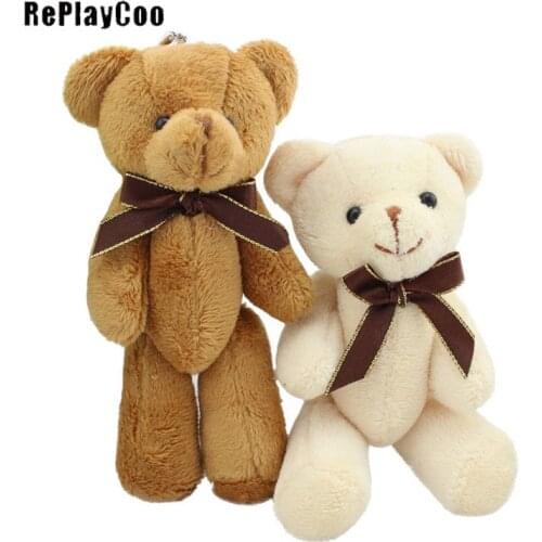 24PCS/LOT Mini Teddy Bear Stuffed Plush Toys Small Bear with bow Stuffed Toys pelucia Pendant Kids Birthday Gift Decor J08001
