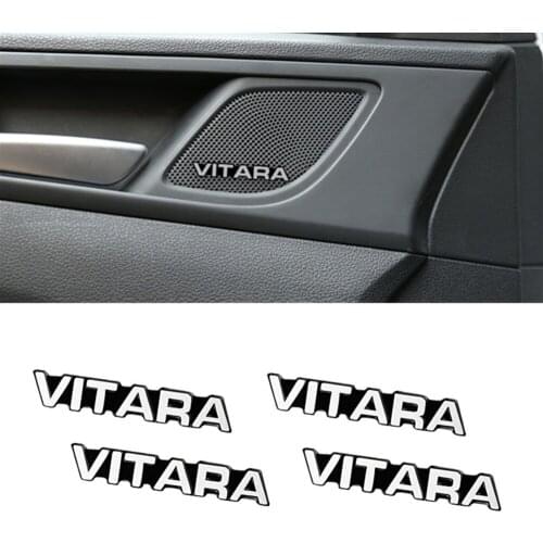4pcs 3D aluminum speaker stereo speaker badge emblem Sticker for Suzuki Vitara 2015 2016 2017 2018 2019 Car Styling