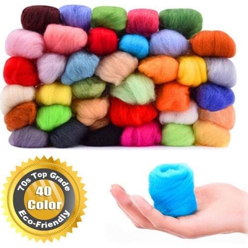 50g Wool for Felting 40 Color Options, Needle Felting Wool, Merino Wool Tops