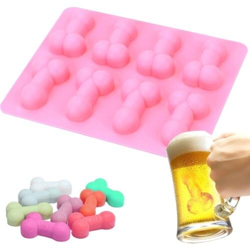 8 Holes Penis Shape Ice Cube Mold Chocolate Cake Silicone Tools Tray Moulds Cake Decorating Dropshipping