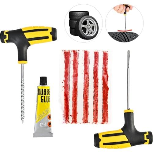 8pcs In 1 Set Car/Motorcycle Tire Repair Kit Tire Plug Tubeless Tyre Puncture Repair Kit Car/Motorcycle Accessories