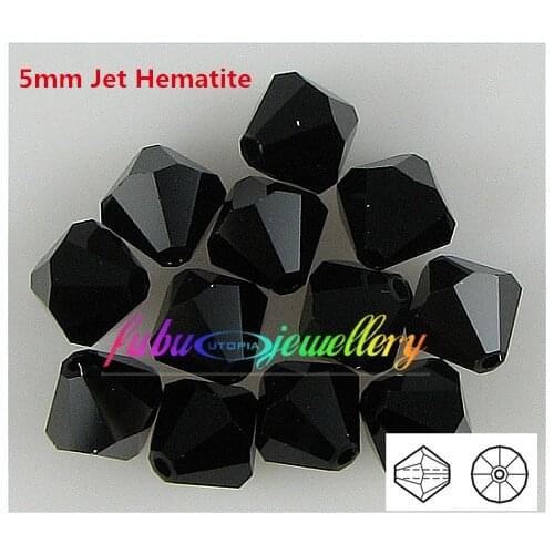 Free Shipping! 576pcs/Lot, AAA Chinese Top Quality 5mm Black Crystal Bicone Beads