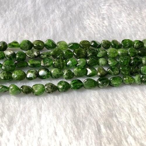 Wholesale 3strings 15.5" Natural Green Diopside Stone Chip Nugget Beads,6-8mm Stone Nugget Gem Jewelry Making Beads