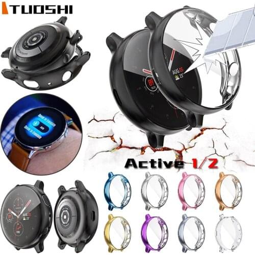Galaxy Watch Active 2 Active 1 Case for Samsung Galaxy Watch Active2/1 40mm 44mm Cover Full Coverage Silicone Screen Protection