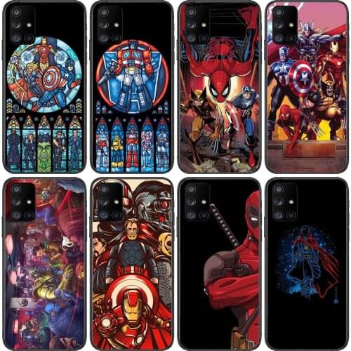 Captain Spiderman USA Phone Case Hull For Samsung Galaxy A50 A51 A20 A71 A70 A40 A30 A31 A80 E 5G S Black Shell Art Cell Cove