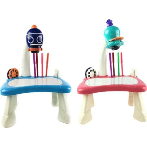 Children Early Educational Painting Learning Projector Kids Arts and Crafts Projection Drawing Table Desk Toy