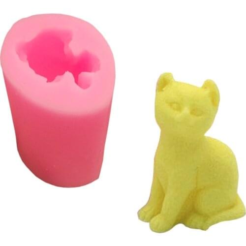 DIY Lovley Small Cat Candle Mold 3D Craft Soap Resin Clay Molds Candy Chocolate Gumpaste Mould Cake Decorating Tools