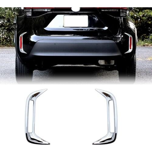 For Toyota Yaris Cross 2020 2021 Chrome Rear Fog Light Lamp Cover Trim Fog Lamp Frame Sticker Bumper Spoiler