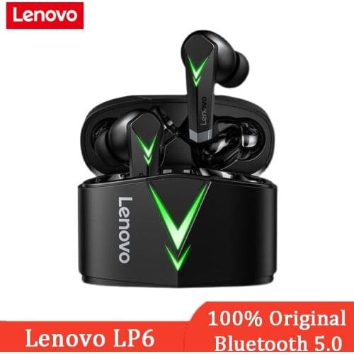 Lenovo LP6 TWS Gaming Earphones Wireless Bluetooth V5.0 Headphones HIFI Low Latency Noise Reduction In-Ear Earbuds With Mic