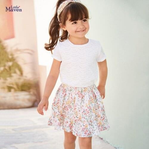 Summer Baby Girls Clothes Casual Cotton Mini Flower Print Toddler Girl School Cute Skirts for Kids 2-7 Years