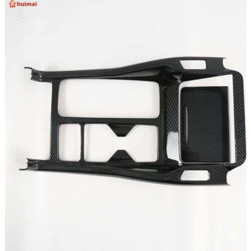 LHD Carbon Fiber Car Gear Shift Box Central Water Cup Panel Cover Sticker Trim Strip Garnish Styling For Kia Sorento MQ4 2021