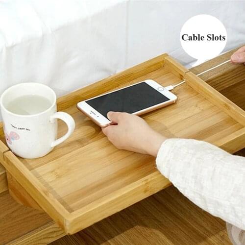 Bedroom Furniture Bedside Table Tray Wooden Table Bedside Table Mobile Rack Creative Dormitory Bedside Table