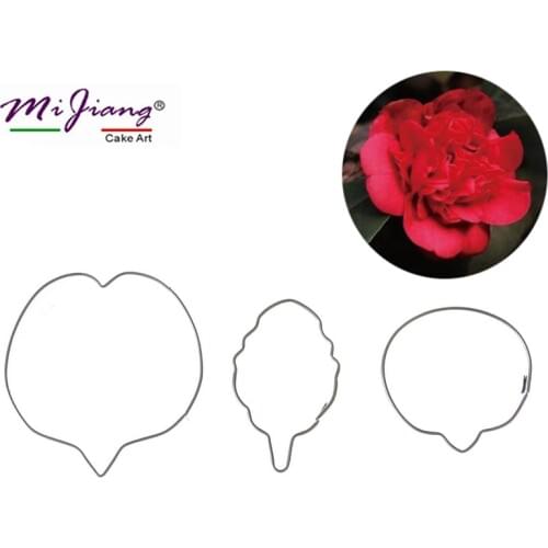 Mijiang Stainless Steel Camellia Flower Petals Fondant Cake Cutter Slicers Set DIY Cookie Cake Decorating Tools Bakeware A324