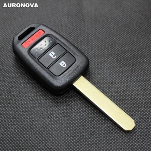 AURONOVA New Replace Original Key Shell for Honda Fit Vezel Xrv Jazz Crider City Greiz 2+1 Buttons Remote Car Key Case