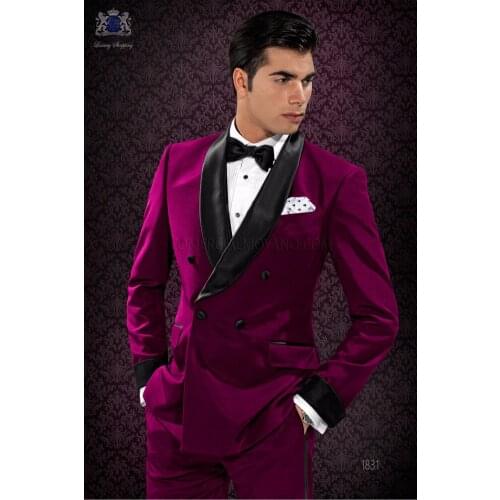 Latest Coat Pant Designs Italian Purple Jacket Prom Men Suit Slim Fit Tuxedo 2 Piece Blazers Custom Groom Suits Terno Masculino