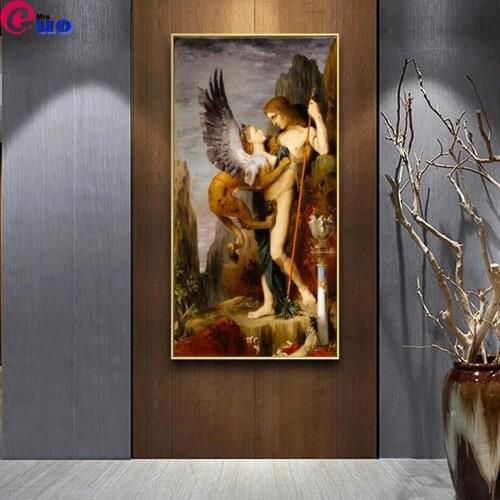 Oedipus and the Sphinx By Gustave Moreau Diamond Painting Full Square/Round Wall Art Famous Painting For Living Room Decor