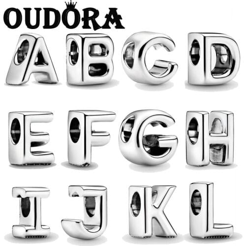 Fit Original Pandora Bracelets Charms 925 Silver Letter A-Z Alphabet Charm Charm Beads For Women Jewelry Making Berloque