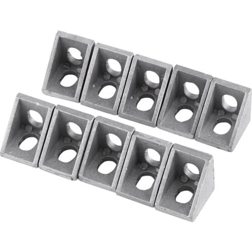 ABSF 10 Pcs 2020 Aluminum Corner Bracket, L Shape Right Angle Joint Bracket Fastener Home Hardware for 20mm Aluminum Extrusion