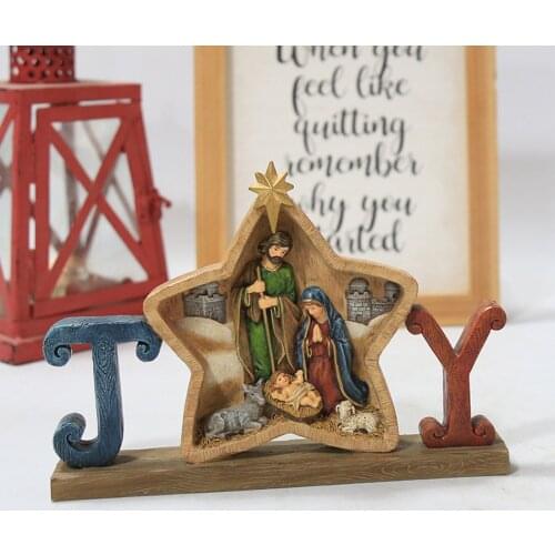 Religious Figurine Christian Statue Tabletop Family Ornament Sculpture Decor