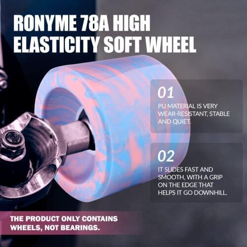 Ronyme 4 pieces ABEC-9 78A Skateboard Wheels High Performance PU Longboard Wheels Roller Wheels Replacement Wheels Accessories