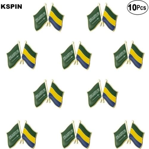 Saudi Arabia & Gabon Lapel Pin Flag badge Brooch Pins Badges 10Pcs a Lot